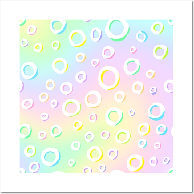 Pastel Rainbow Design with Circles Wall Art by KelseyLovelle